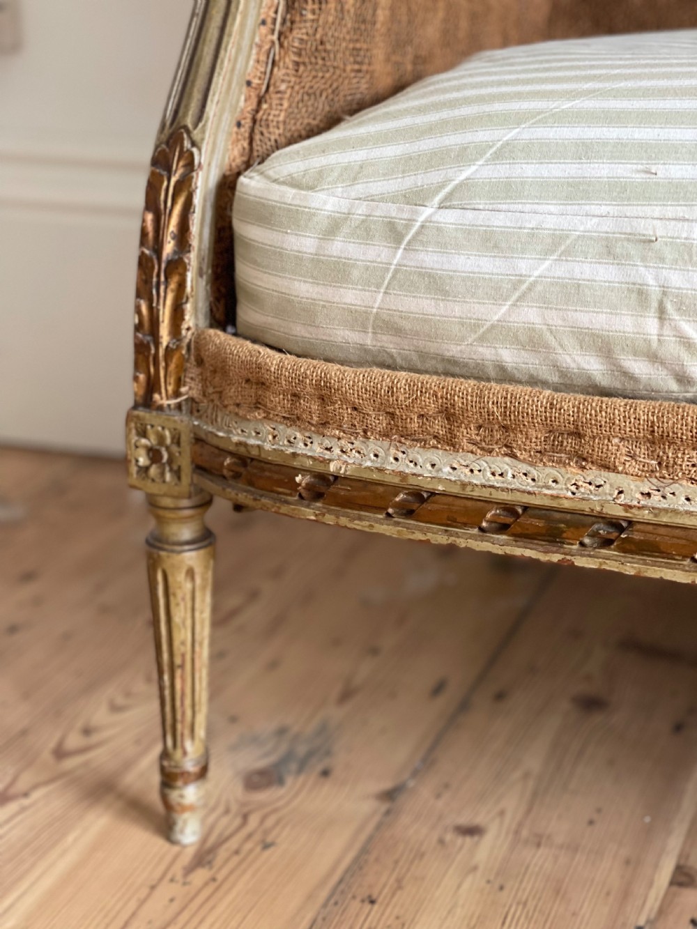 19th century French Louis XVI sofa - original paint.  View VII