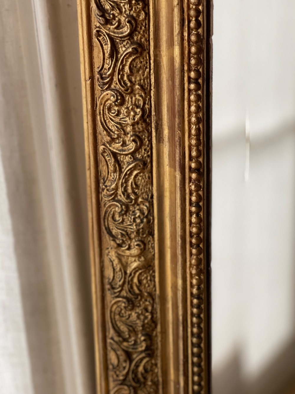 Large Antique French gilt mirror - bevelled glass View IV