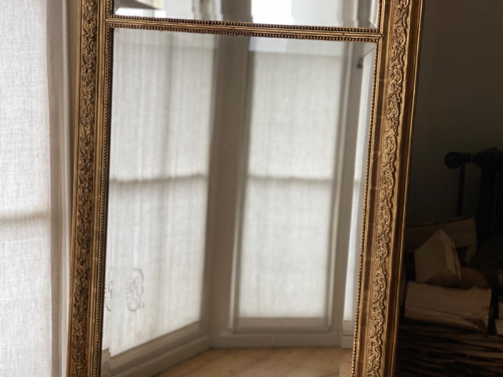 Large Antique French gilt mirror - bevelled glass View IX