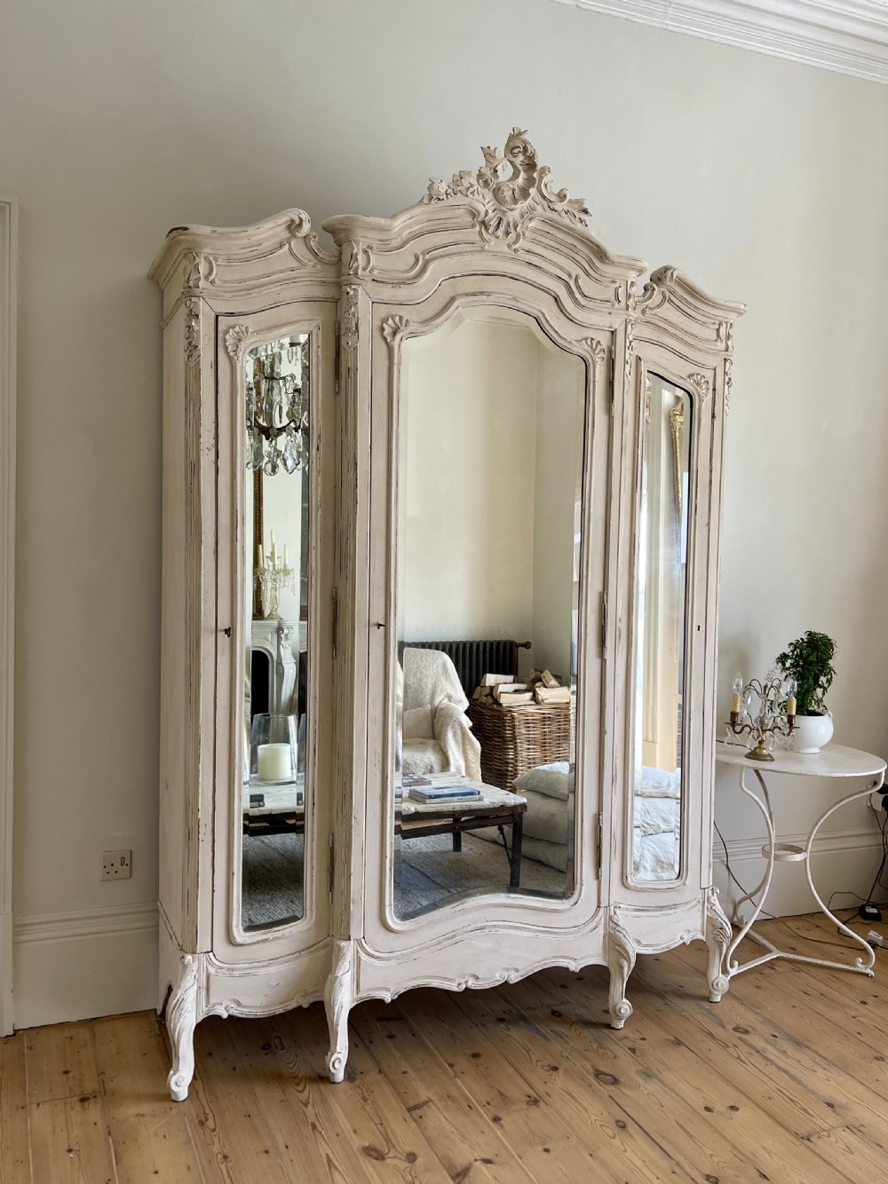 Antique French triple armoire 