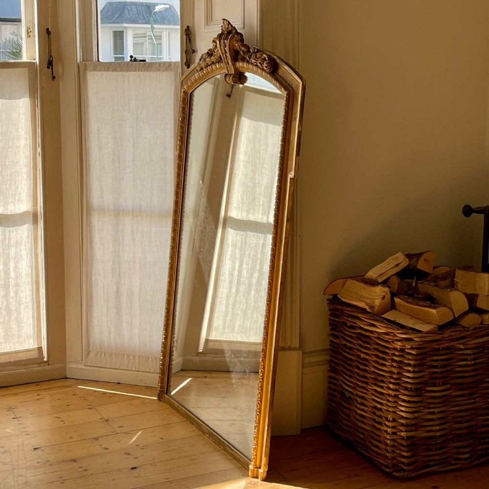 Large 19th century French gilt mirror - mercury glass.  View III