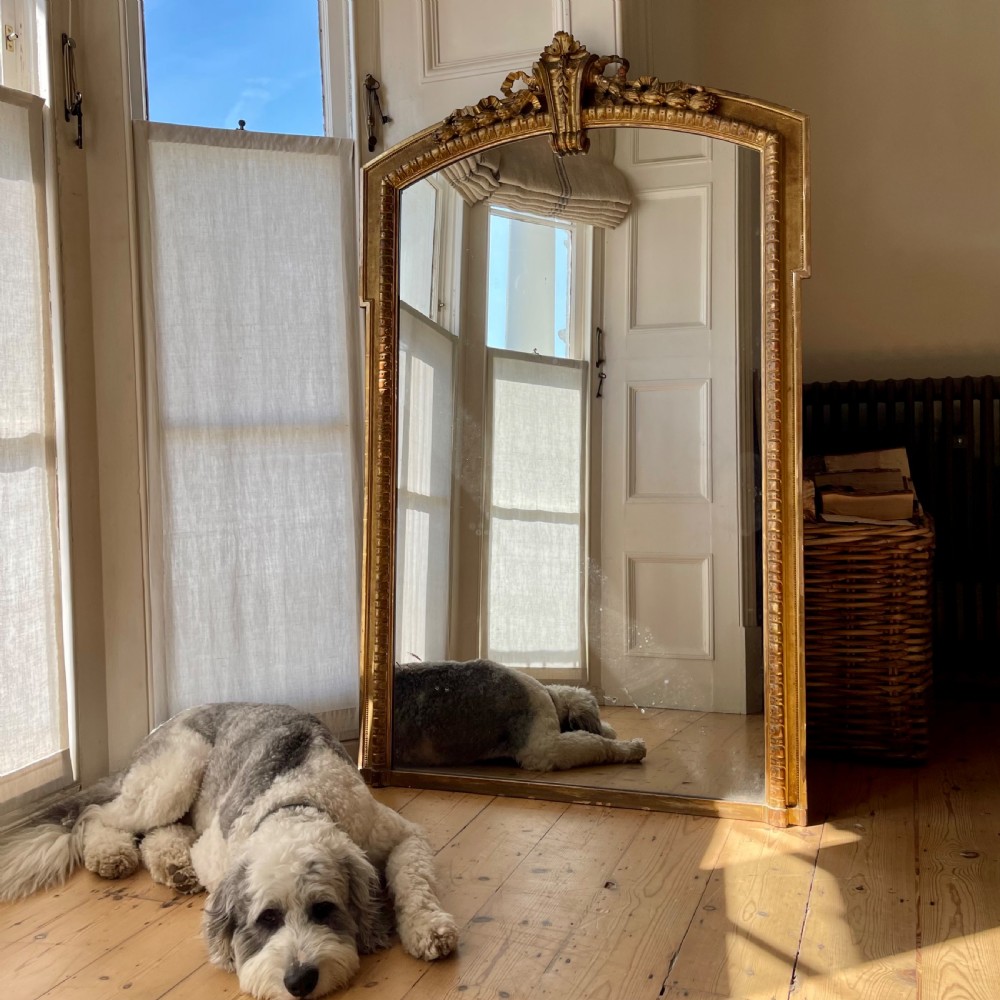 Large 19th century French gilt mirror - mercury glass.  View IV