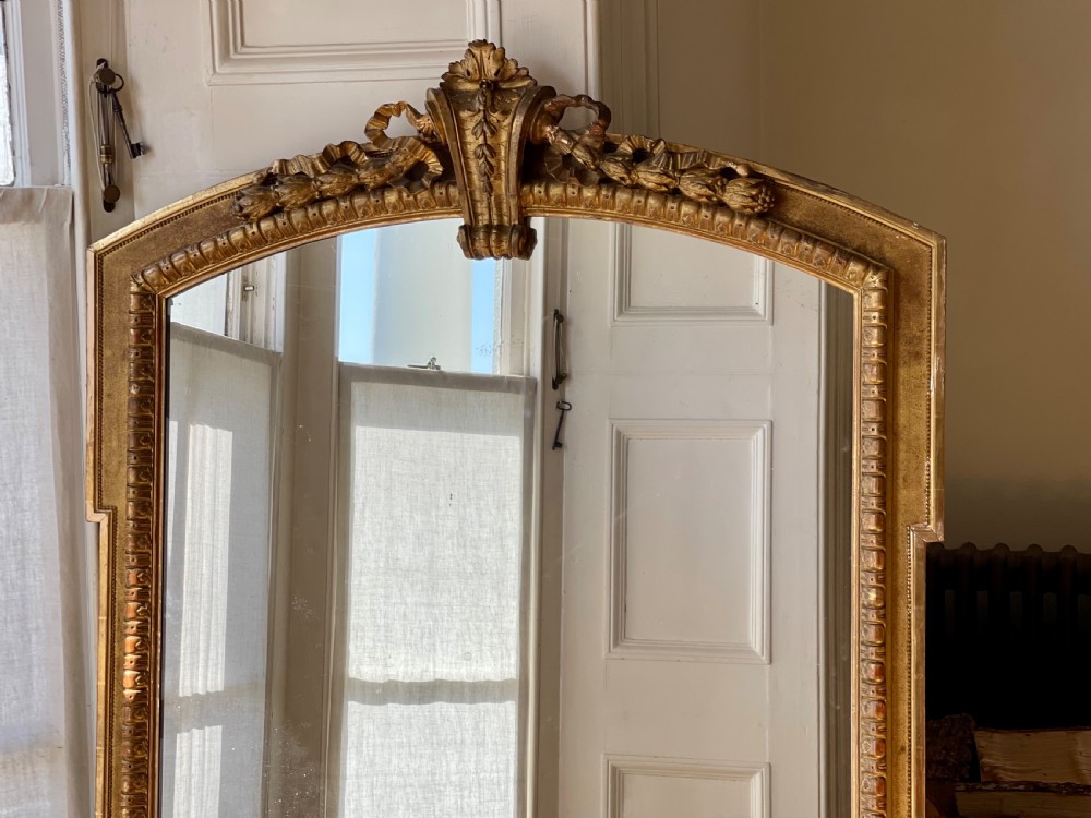 Large 19th century French gilt mirror - mercury glass.  View VI