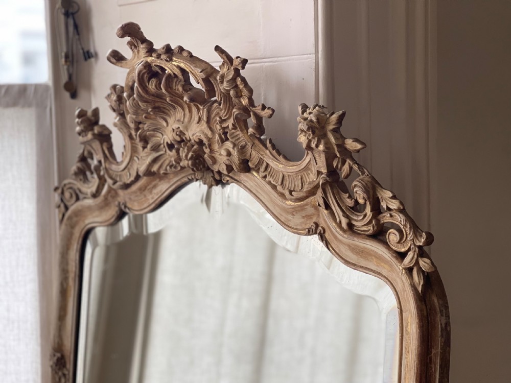 19th century French Louis XV gilt mirror - bevelled glass  View II