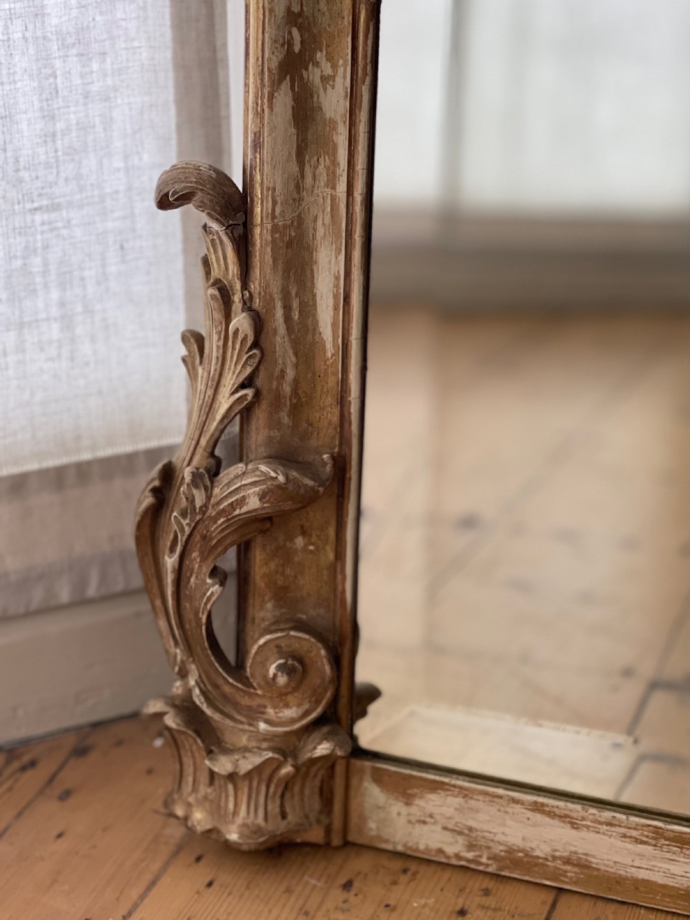 19th century French Louis XV gilt mirror - bevelled glass  View III