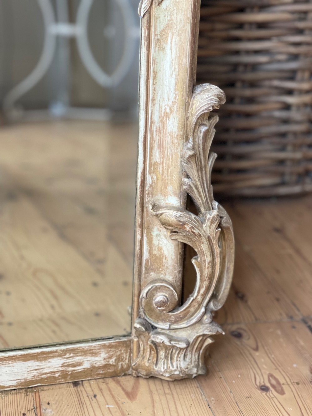 19th century French Louis XV gilt mirror - bevelled glass  View IV