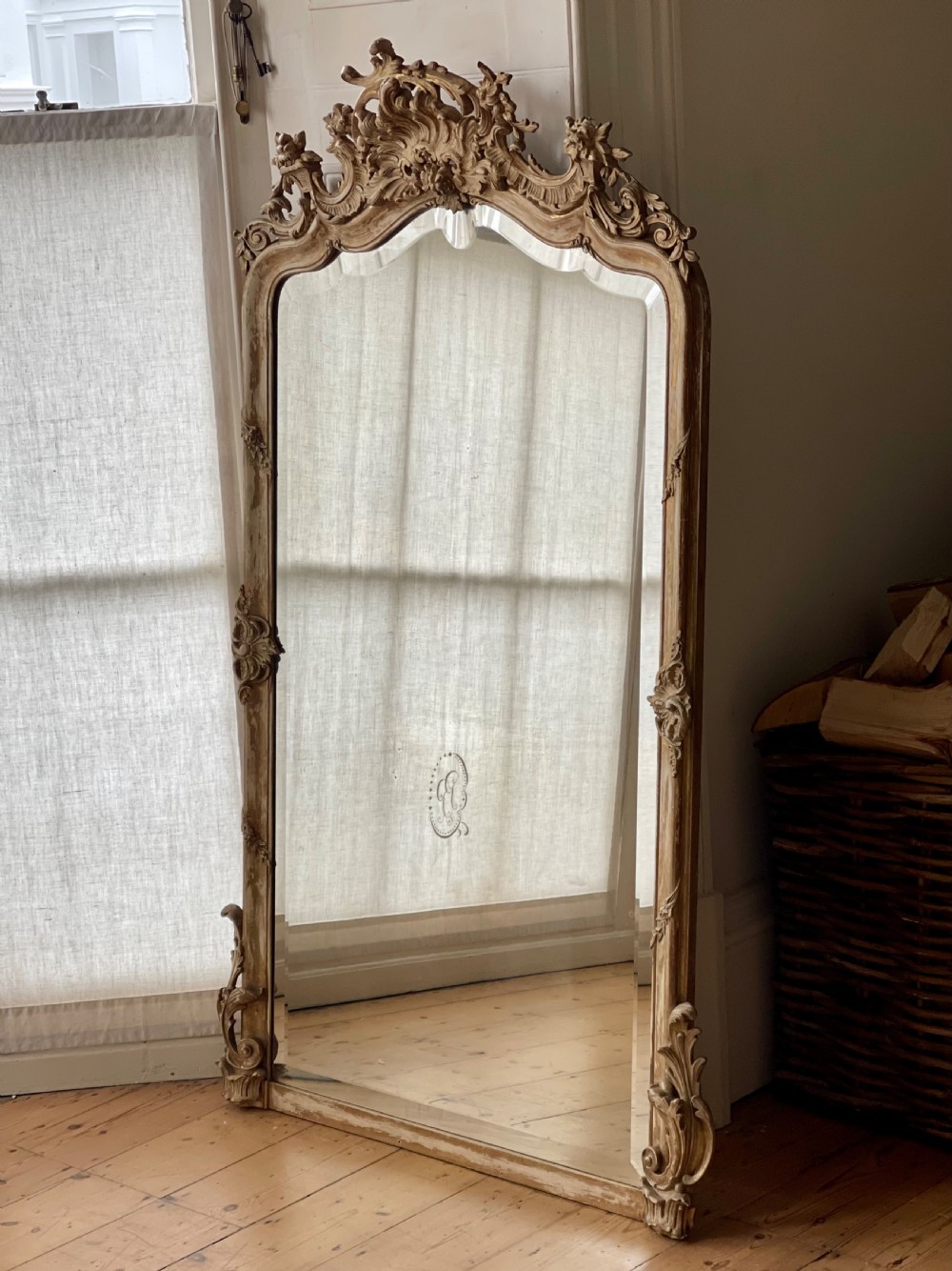19th century French Louis XV gilt mirror - bevelled glass  View VI