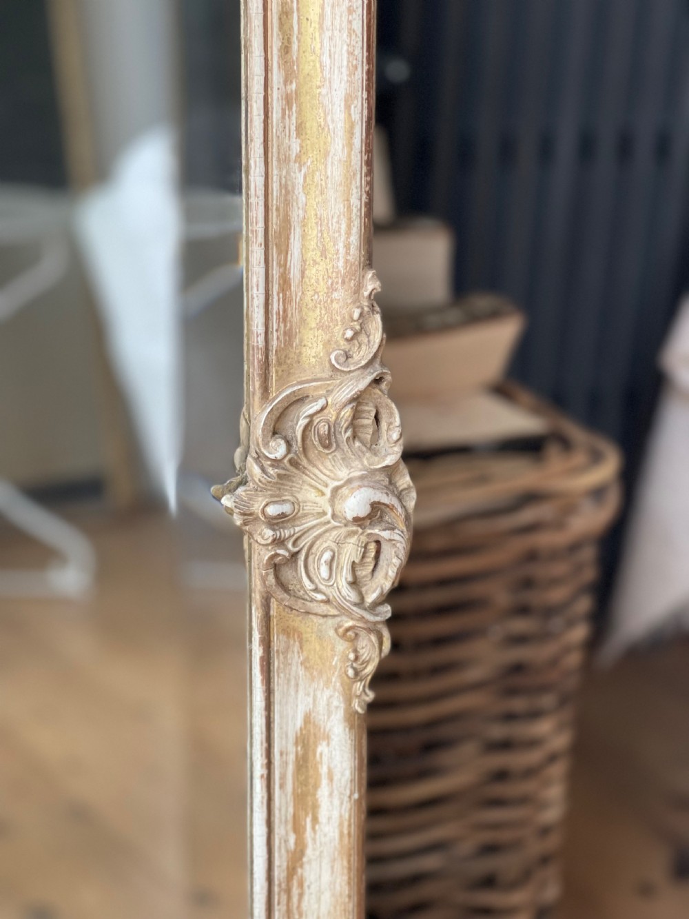 19th century French Louis XV gilt mirror - bevelled glass  View XIII