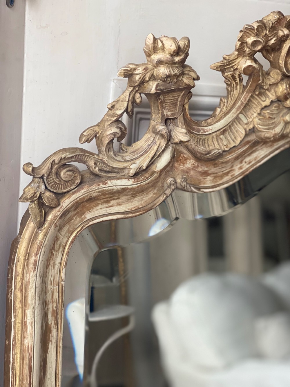 19th century French Louis XV gilt mirror - bevelled glass  View XVI