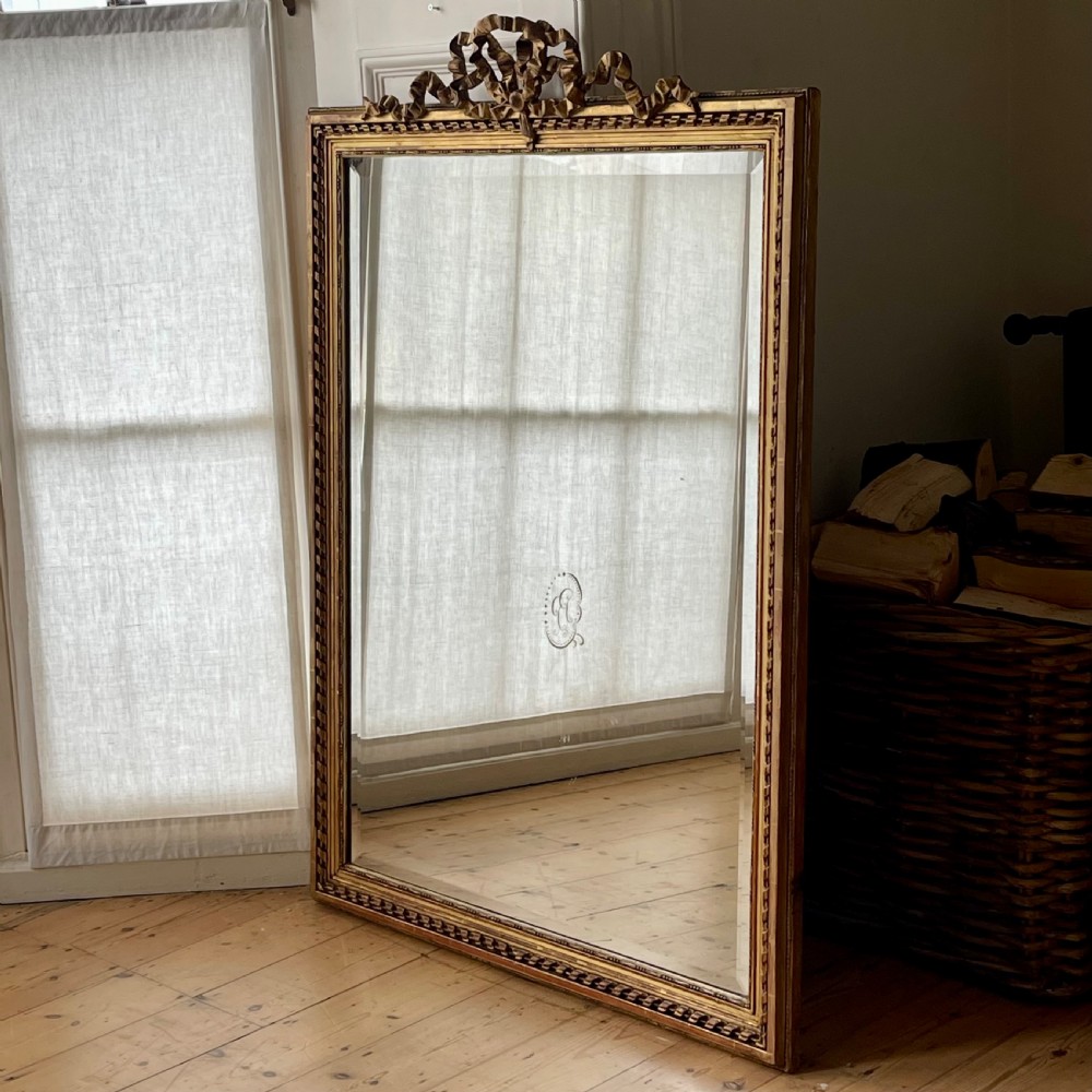 19th century French gilt Louis XVI mirror - bevelled glass  View IV