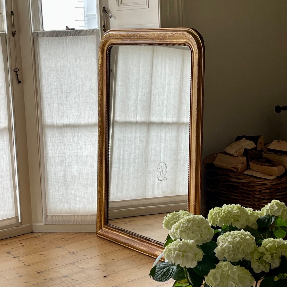 Large antique French gilt Louis Philippe mirror - mercury glass  View VII