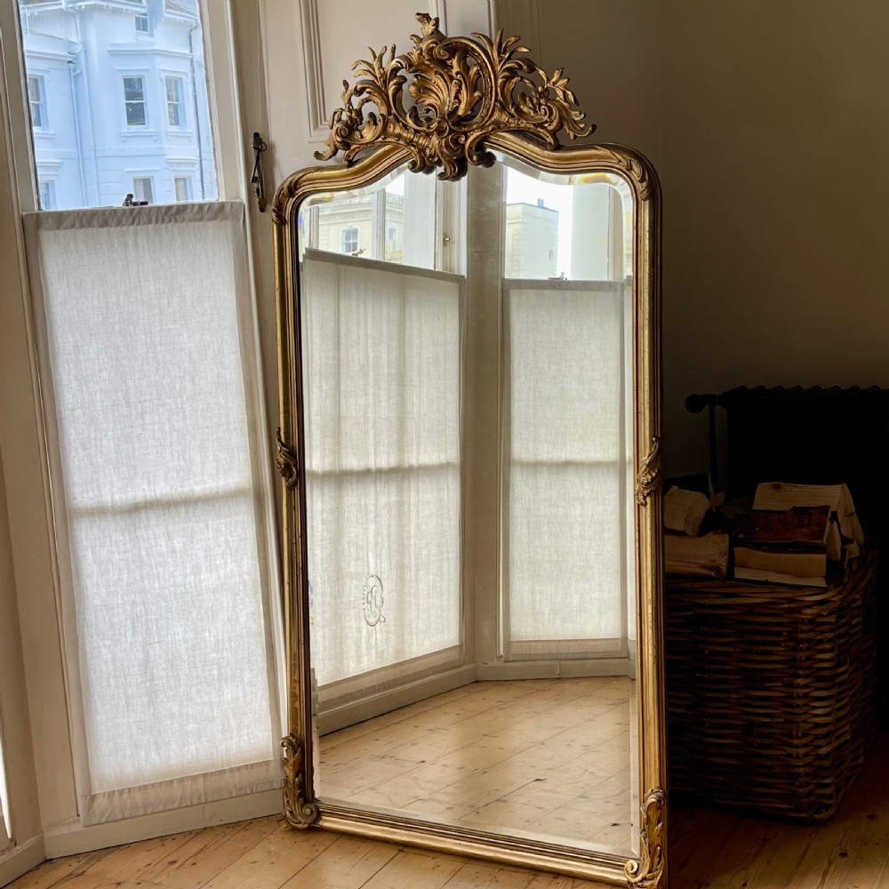 Large antique French gilt Louis XV mirror - bevelled glass  View IV