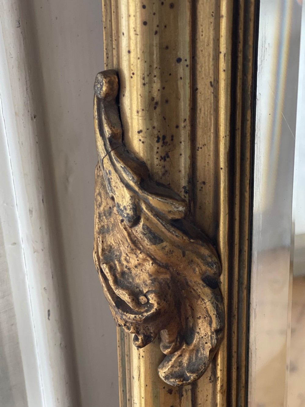 Large antique French gilt Louis XV mirror - bevelled glass  View VI