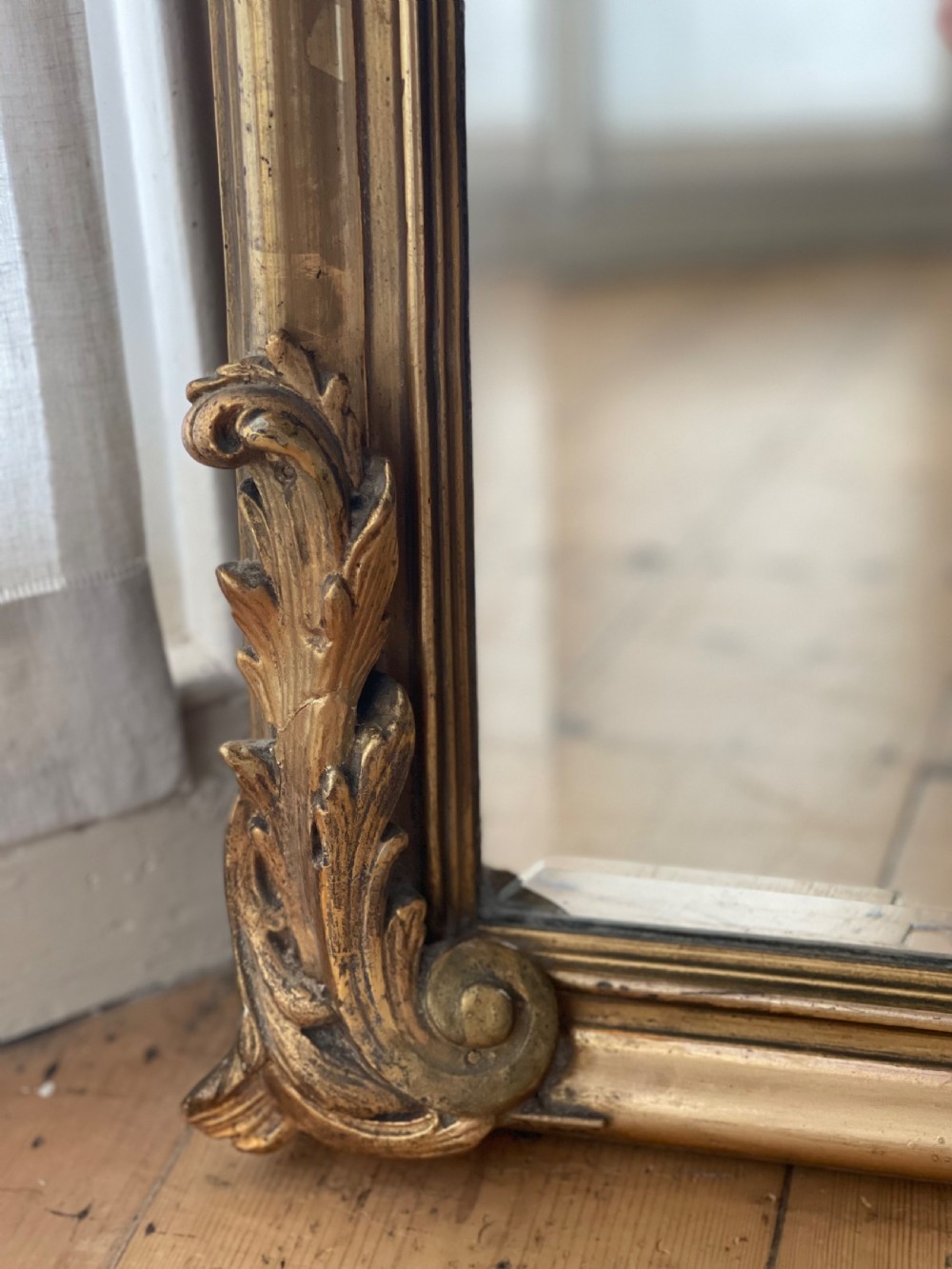 Large antique French gilt Louis XV mirror - bevelled glass  View VII