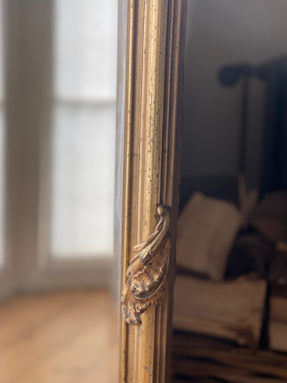 Large antique French gilt Louis XV mirror - bevelled glass  View VIII