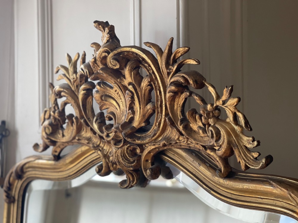 Large antique French gilt Louis XV mirror - bevelled glass  View IX