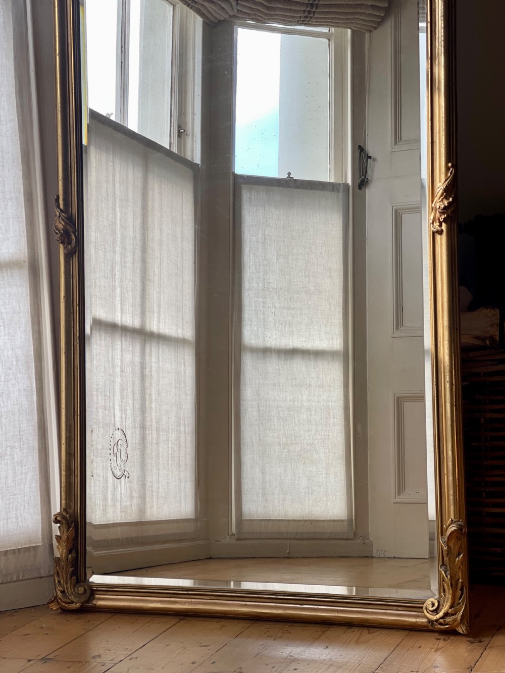 Large antique French gilt Louis XV mirror - bevelled glass  View XIII