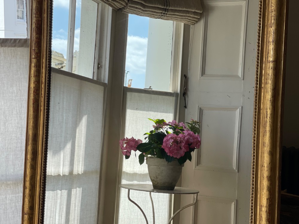 Large antique French gilt Louis Philippe mirror - mercury glass View V