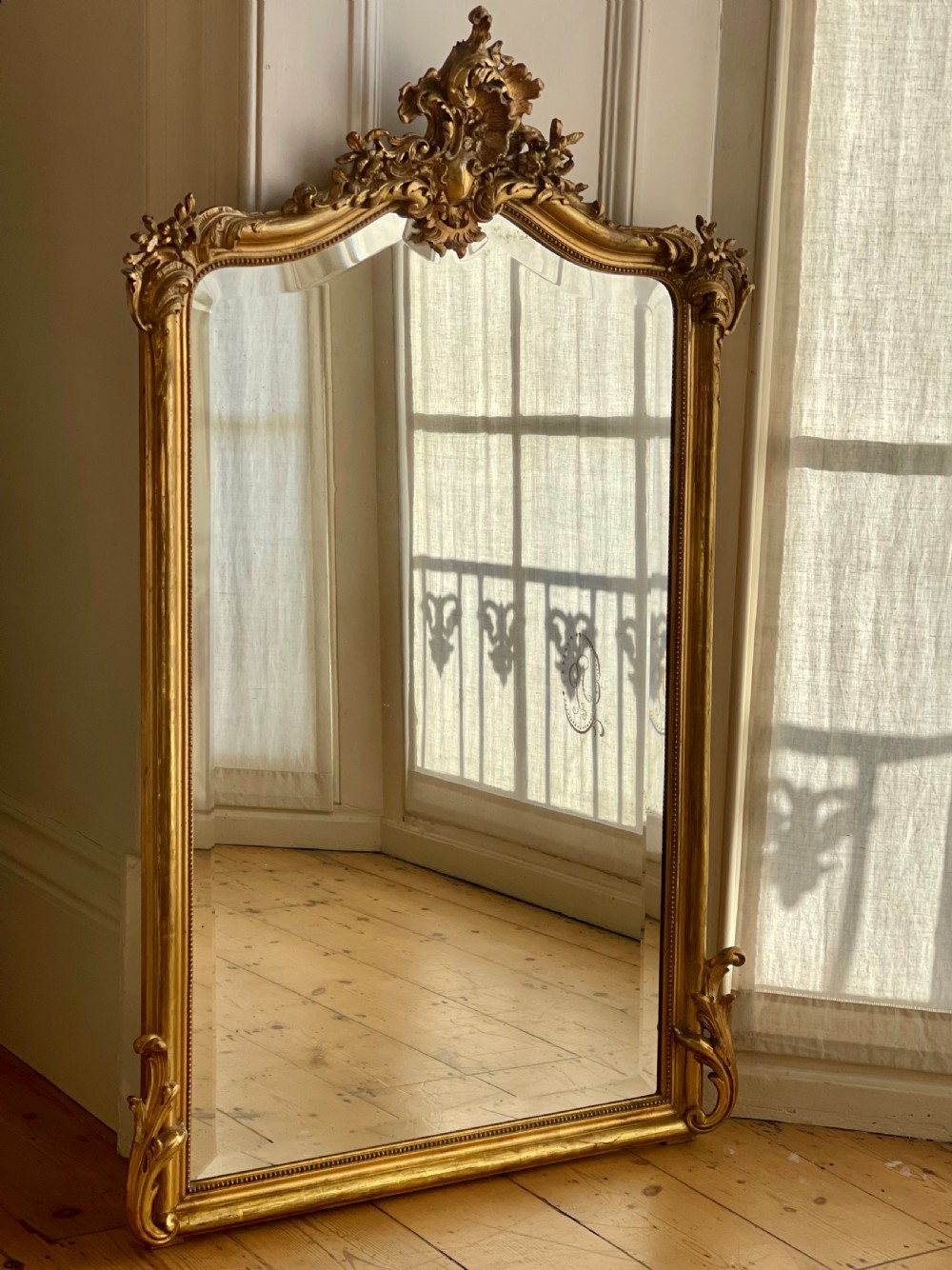 Antique French gilt Louis XV mirror 