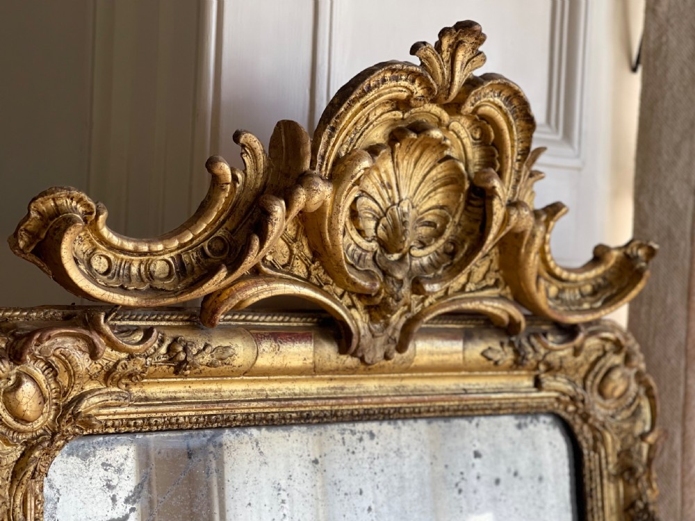 Large 19th century French gilt mirror - mercury glass View V