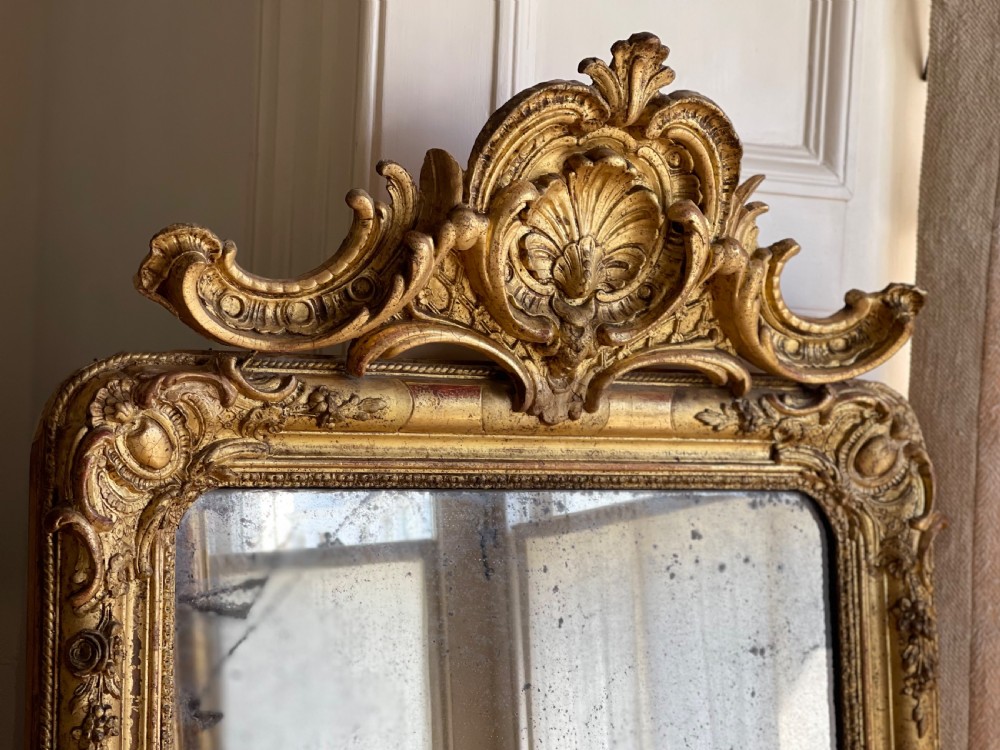 Large 19th century French gilt mirror - mercury glass View VIII
