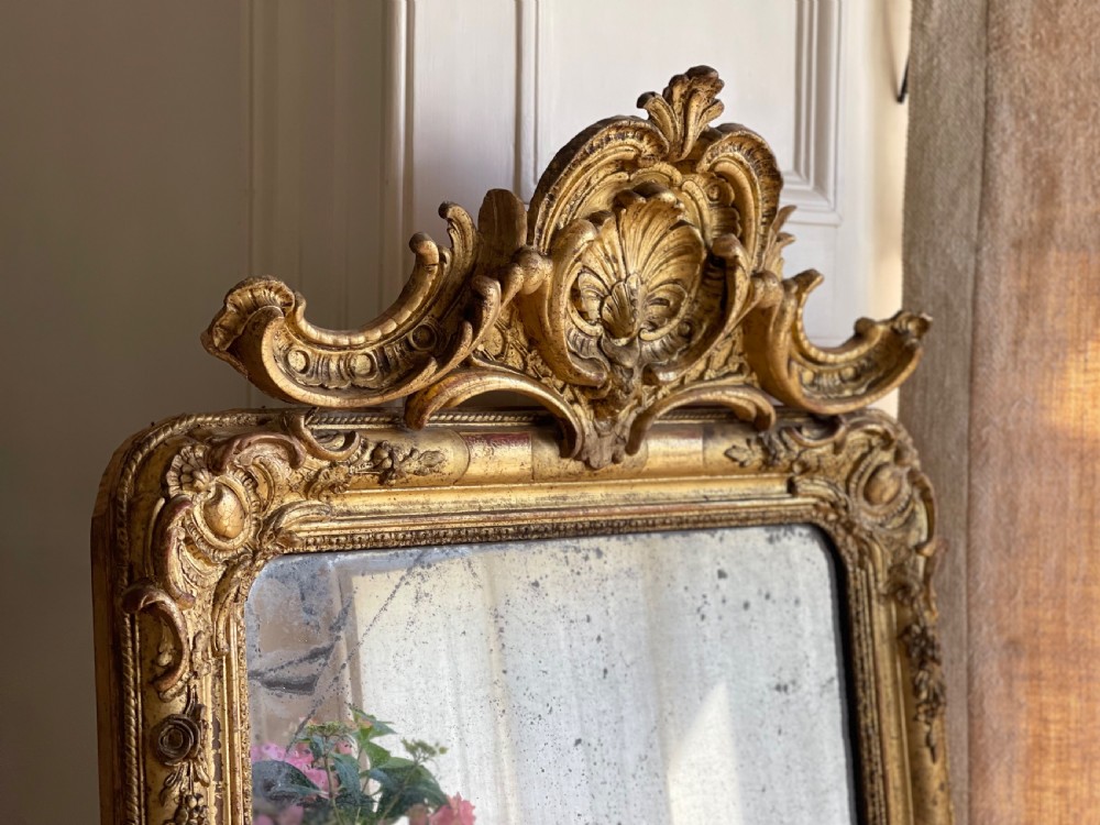 Large 19th century French gilt mirror - mercury glass View X