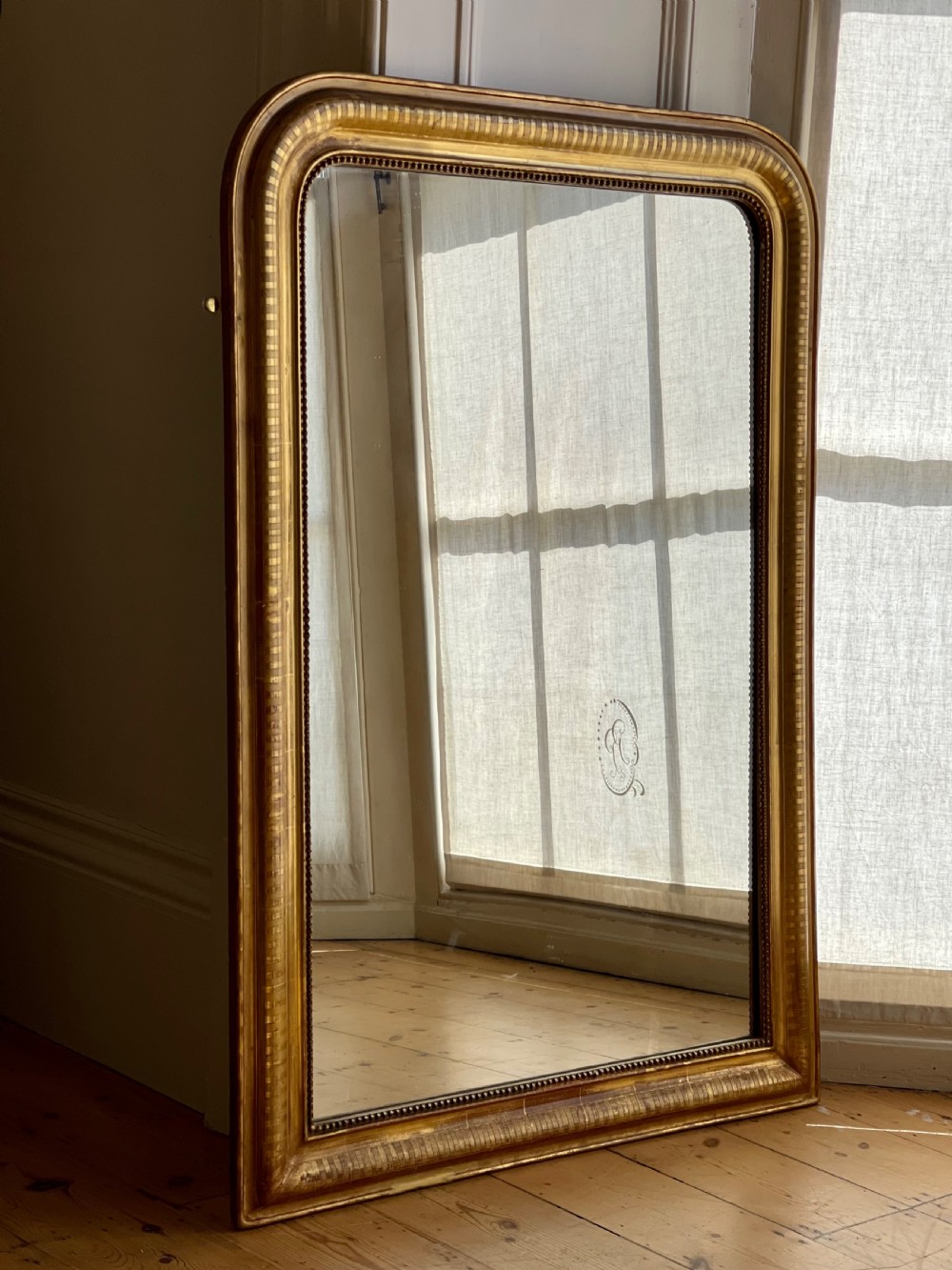 19th century French gilt Louis Philippe mirror - mercury glass