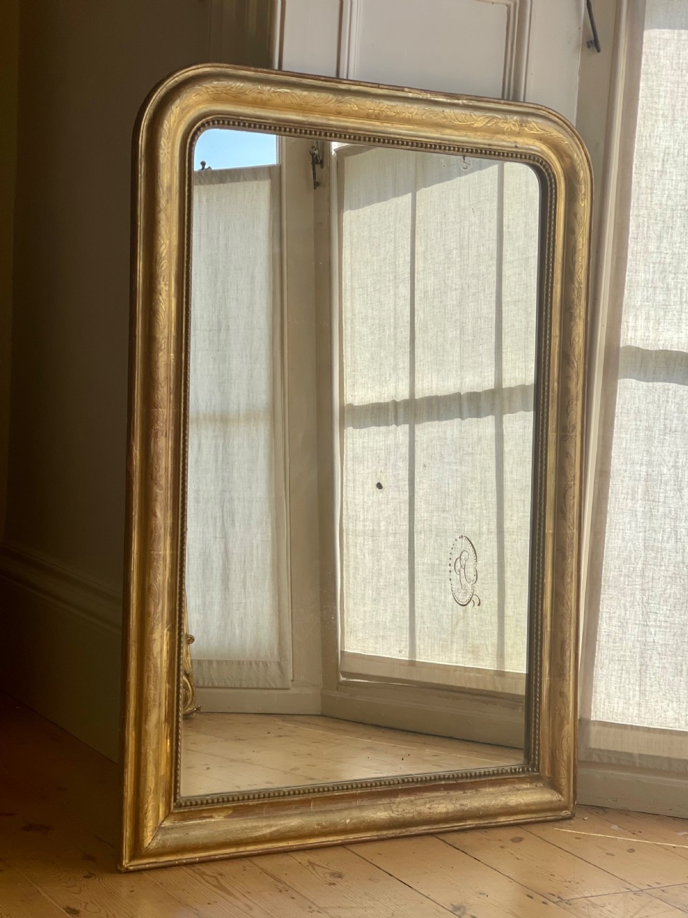 19th century French gilt mirror - mercury glass View III