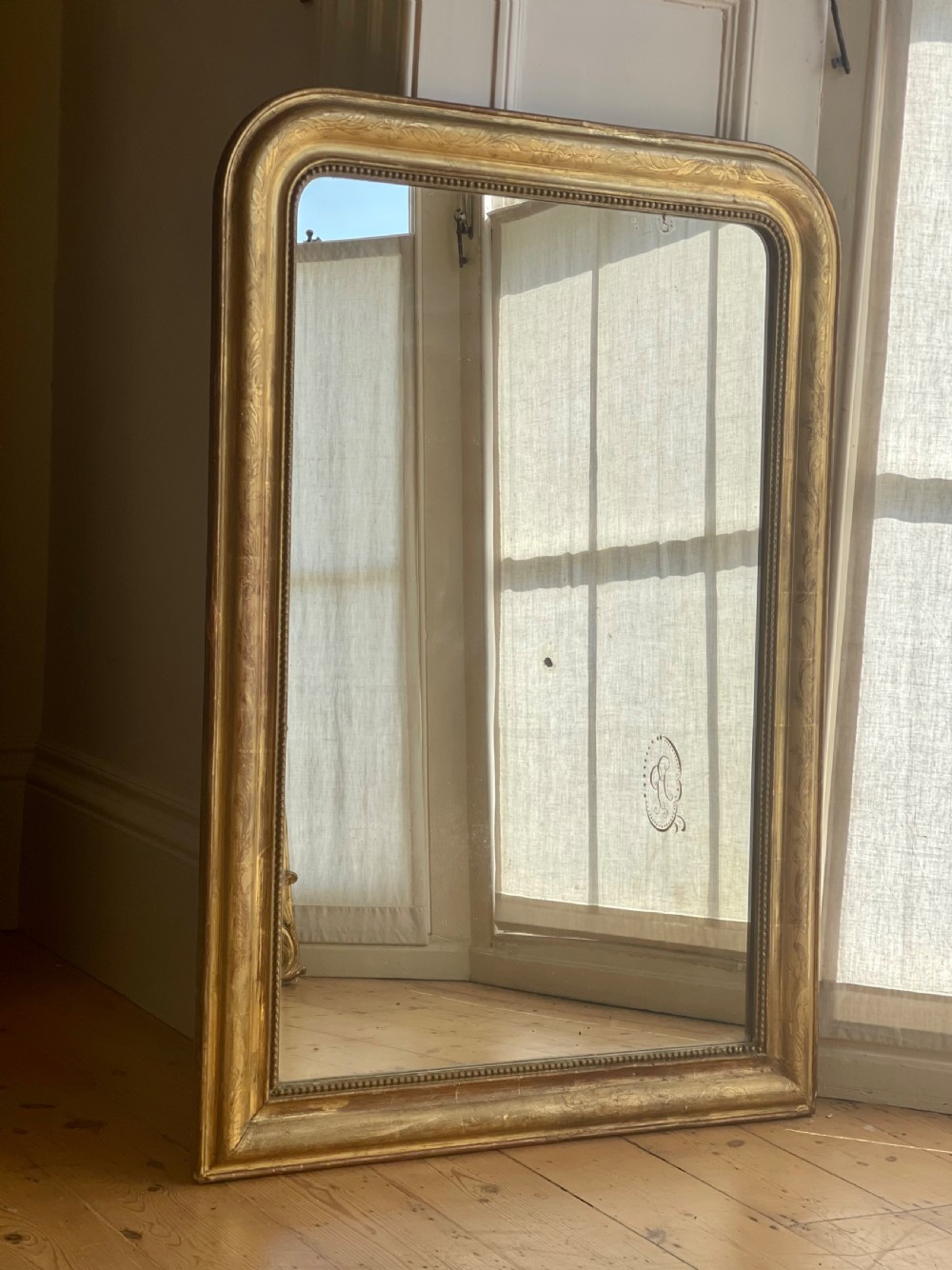 19th century French gilt mirror - mercury glass View IV