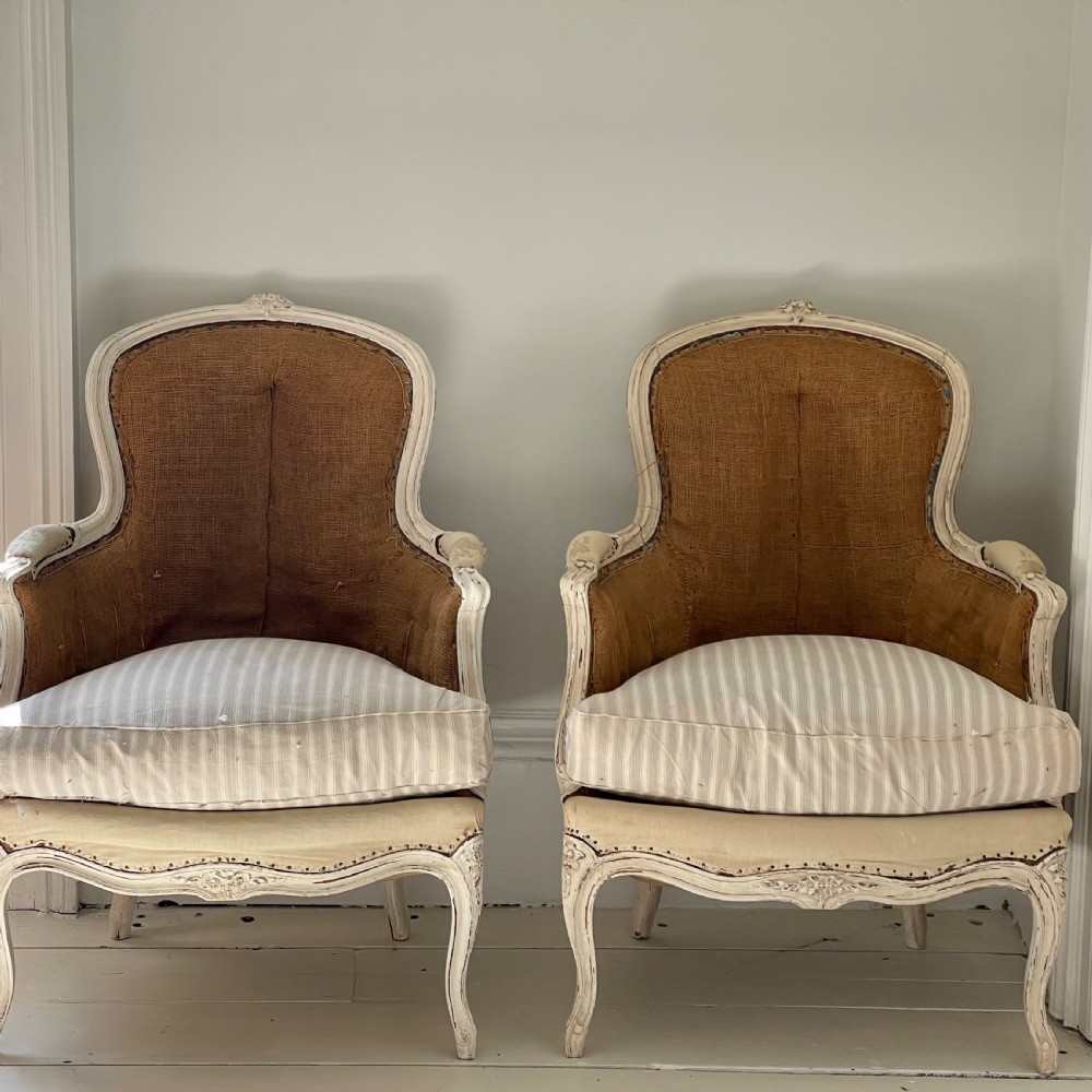 Pair of antique French armchairs View II