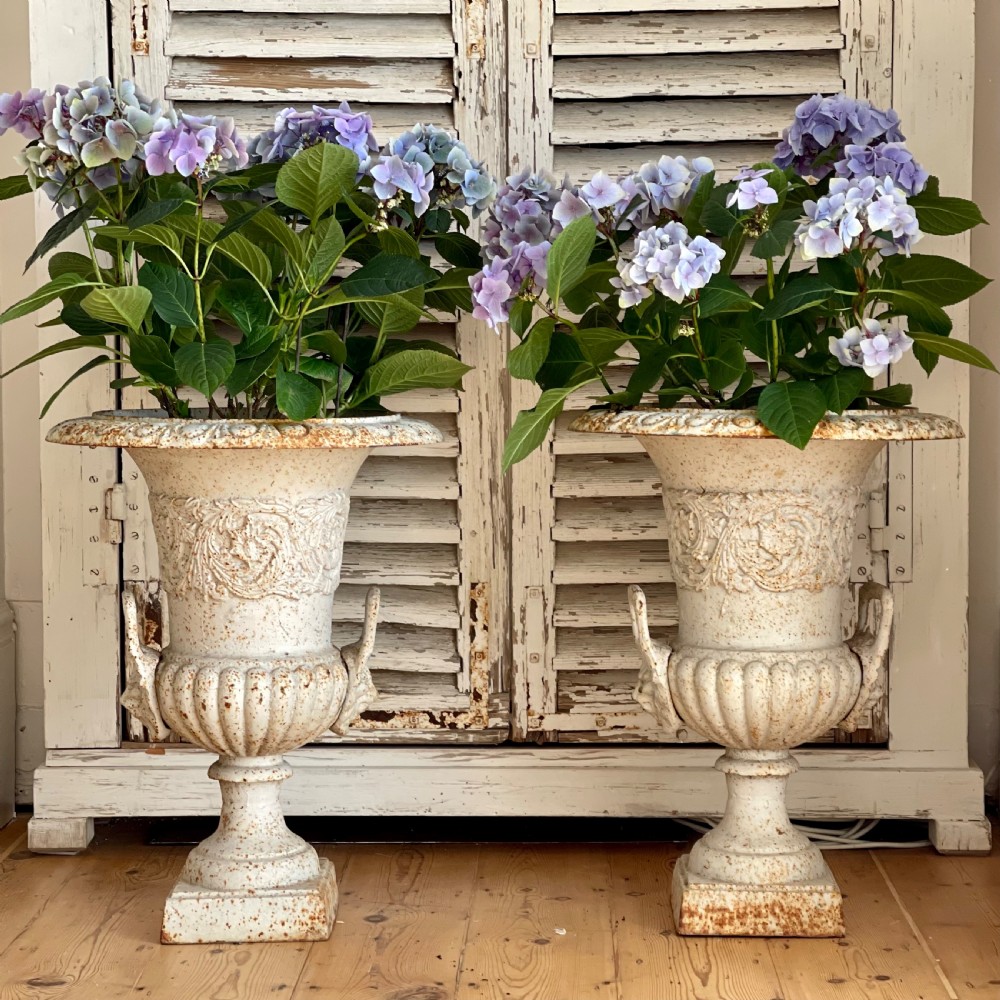 Pair of large  French cast iron planters  View II