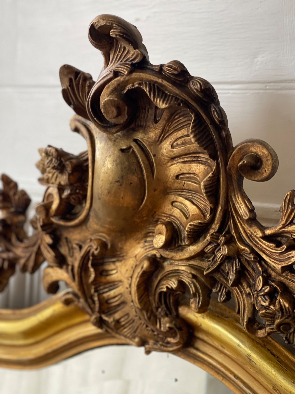 Large antique French gilt Louis XV mirror View III