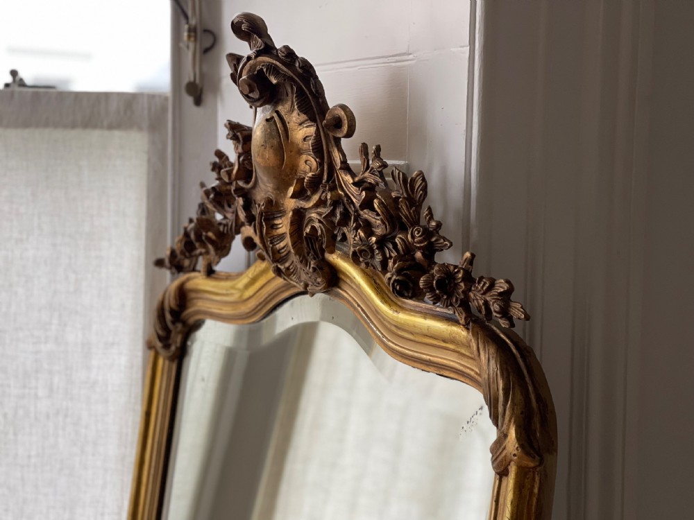 Large antique French gilt Louis XV mirror View V