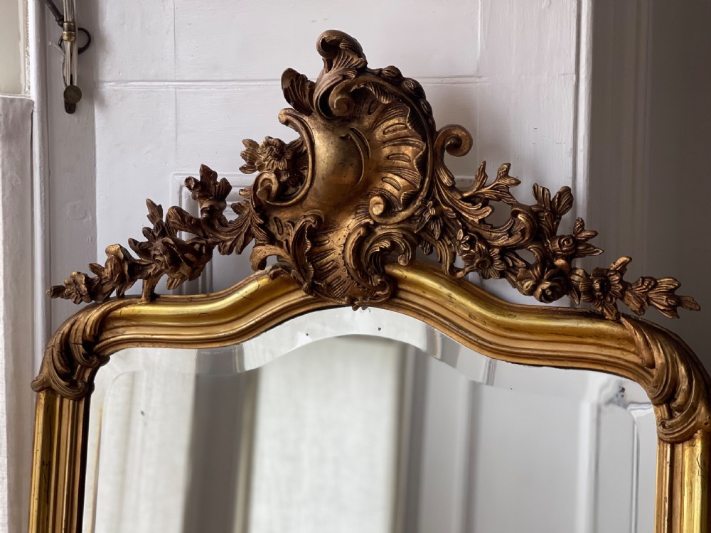 Large antique French gilt Louis XV mirror View VII