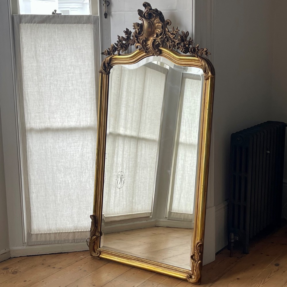 Large antique French gilt Louis XV mirror View VIII