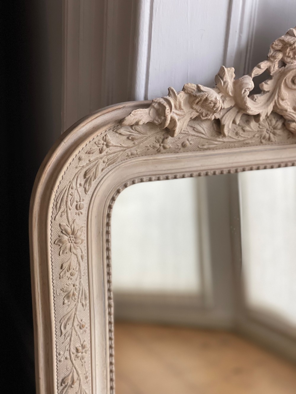 19th century French Louis XV bare gesso mirror  View IV