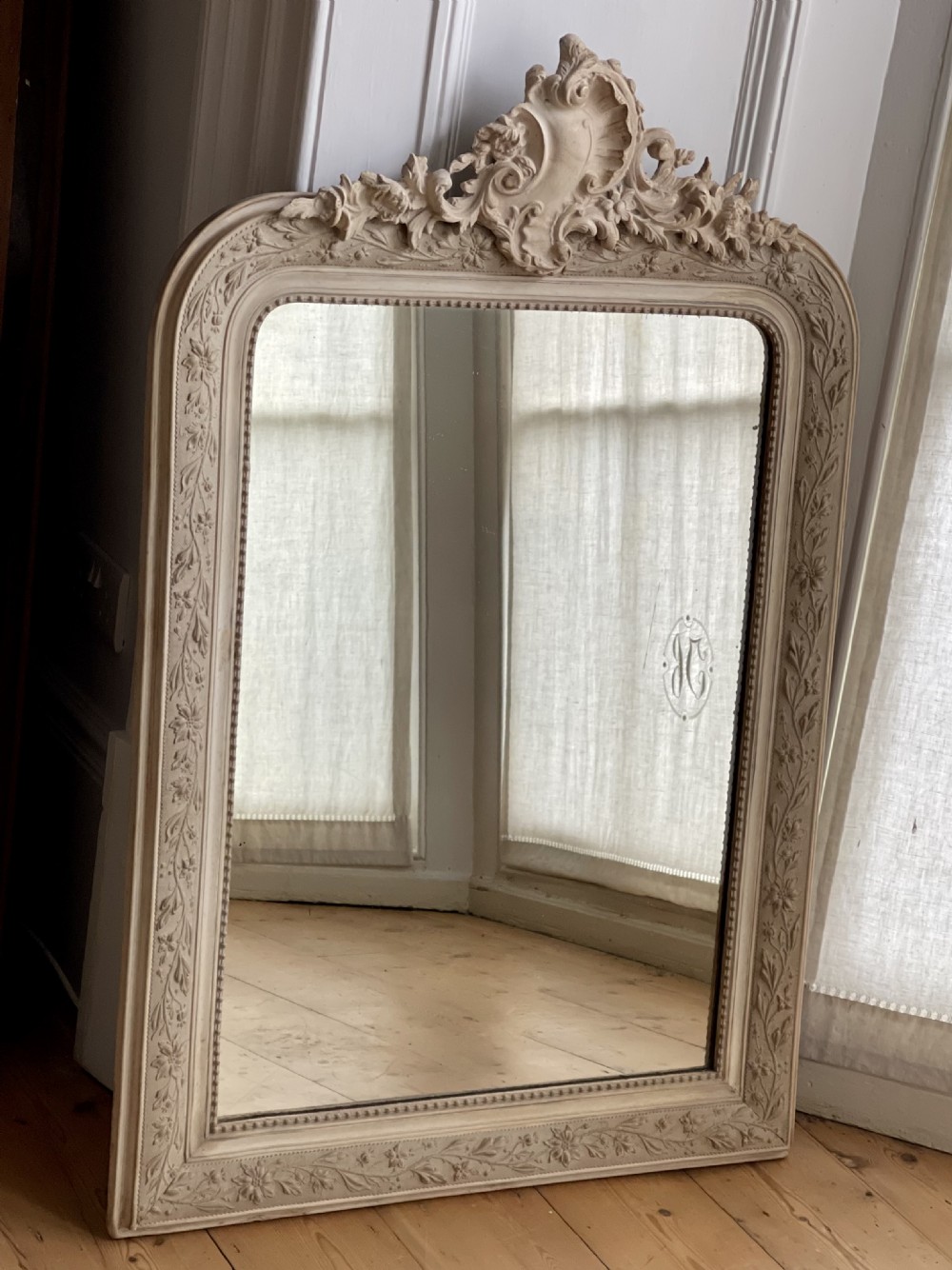 19th century French Louis XV bare gesso mirror  View VII