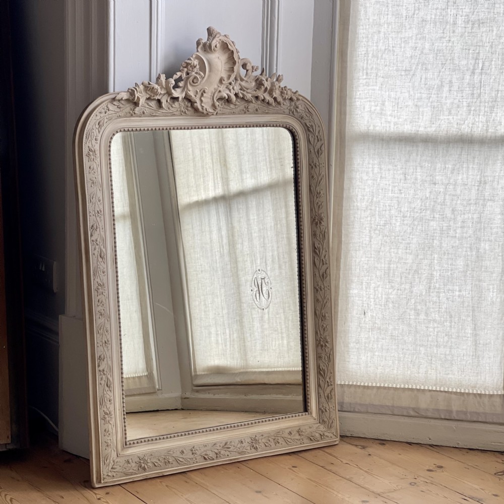 19th century French Louis XV bare gesso mirror 