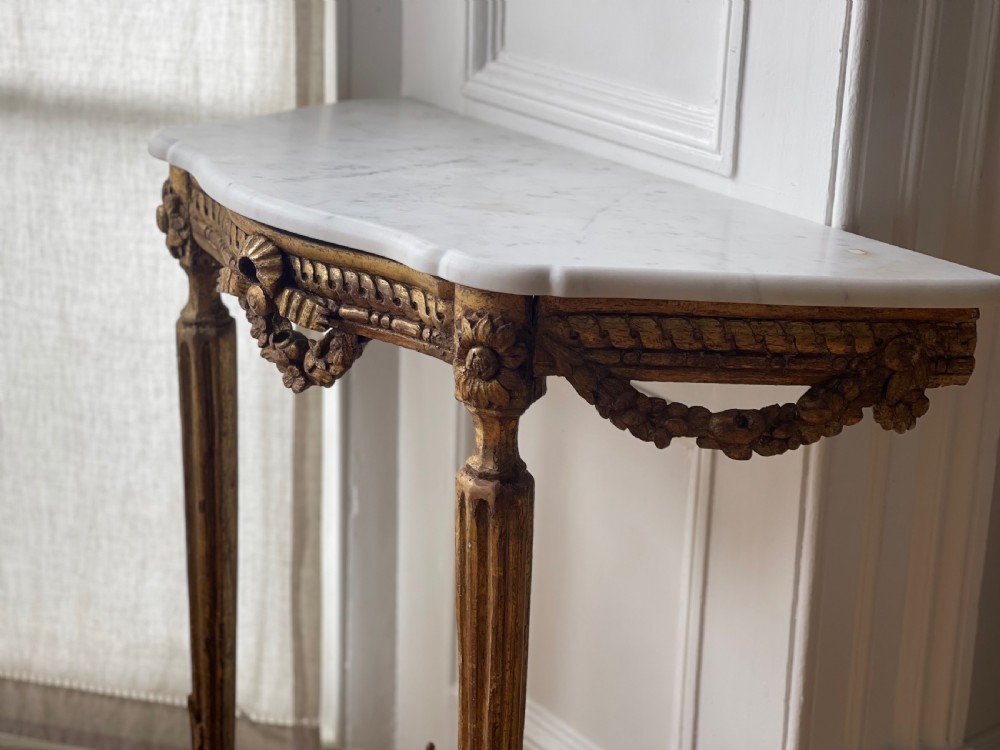Antique French gilt and marble console View VI