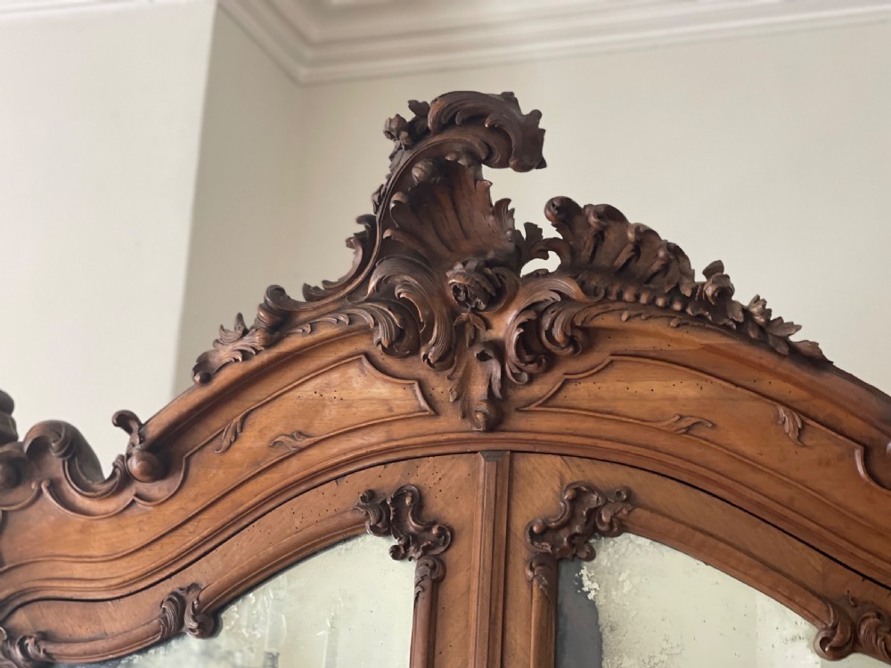 Antique French double armoire wardrobe with hanging rails  View VII
