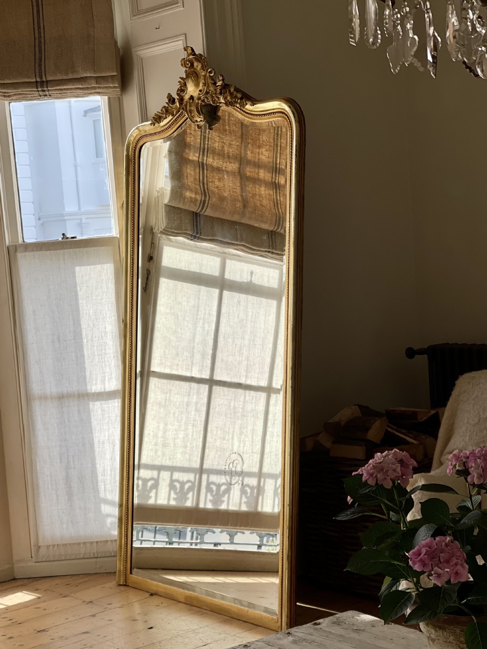 Antique French Louis XV mirror - bevelled glass