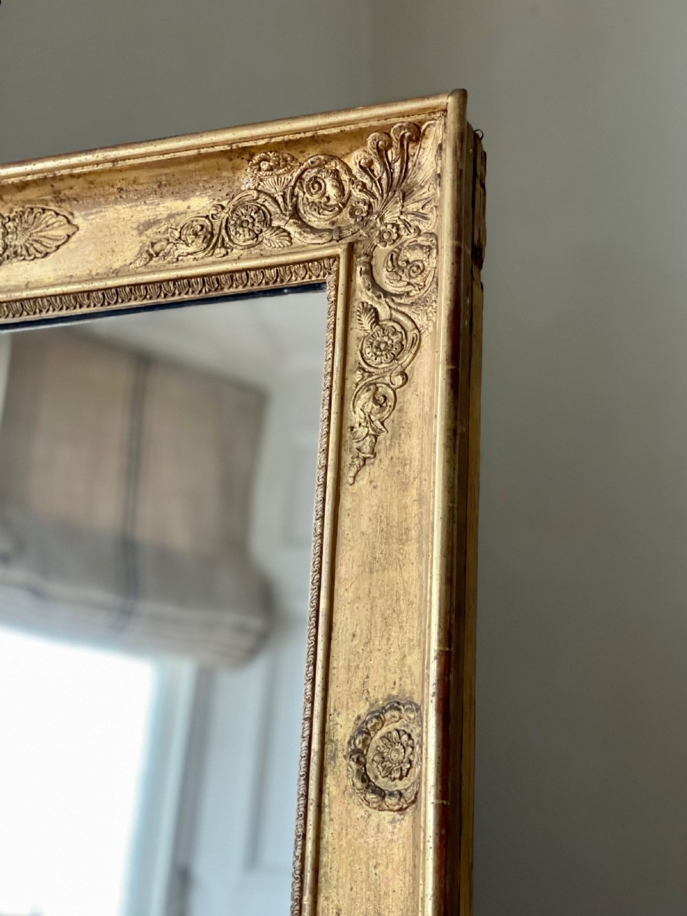 Large 19th century French gilt Empire mirror  View II