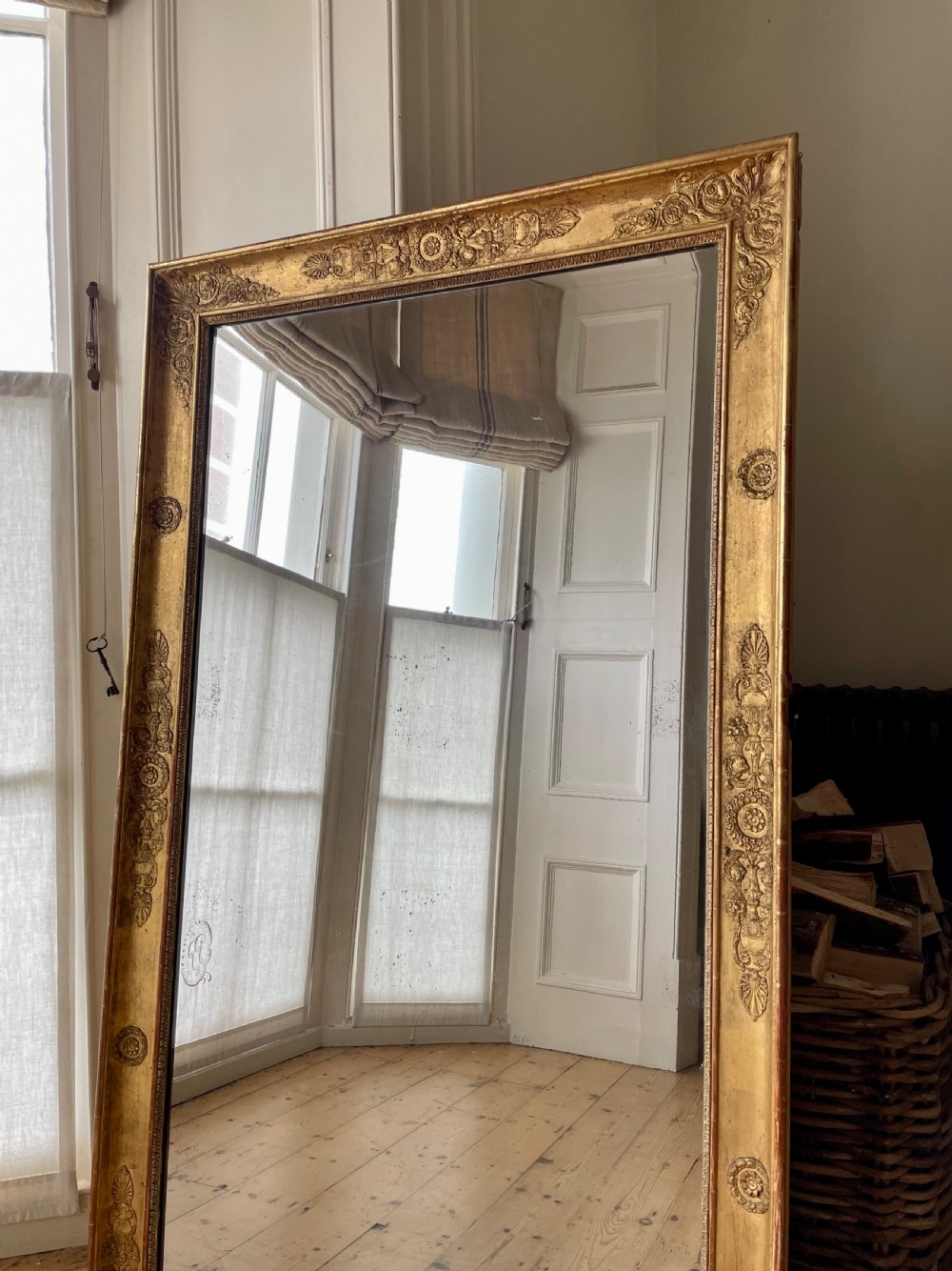 Large 19th century French gilt Empire mirror  View V