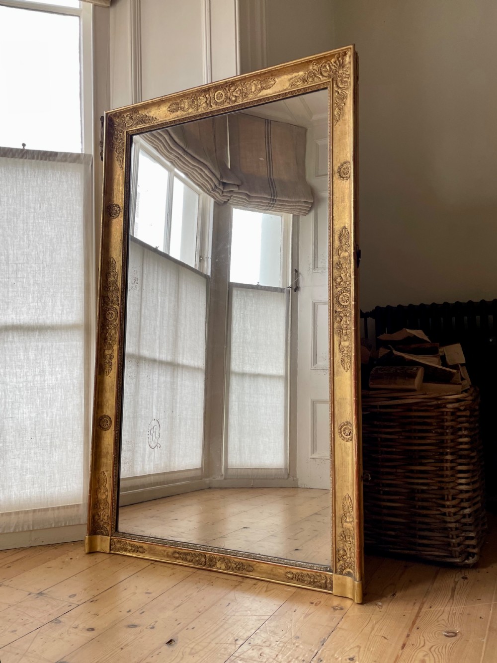 Large 19th century French gilt Empire mirror  View VIII