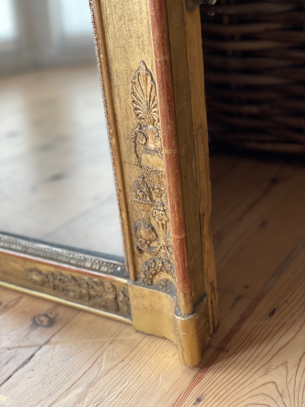 Large 19th century French gilt Empire mirror  View IX