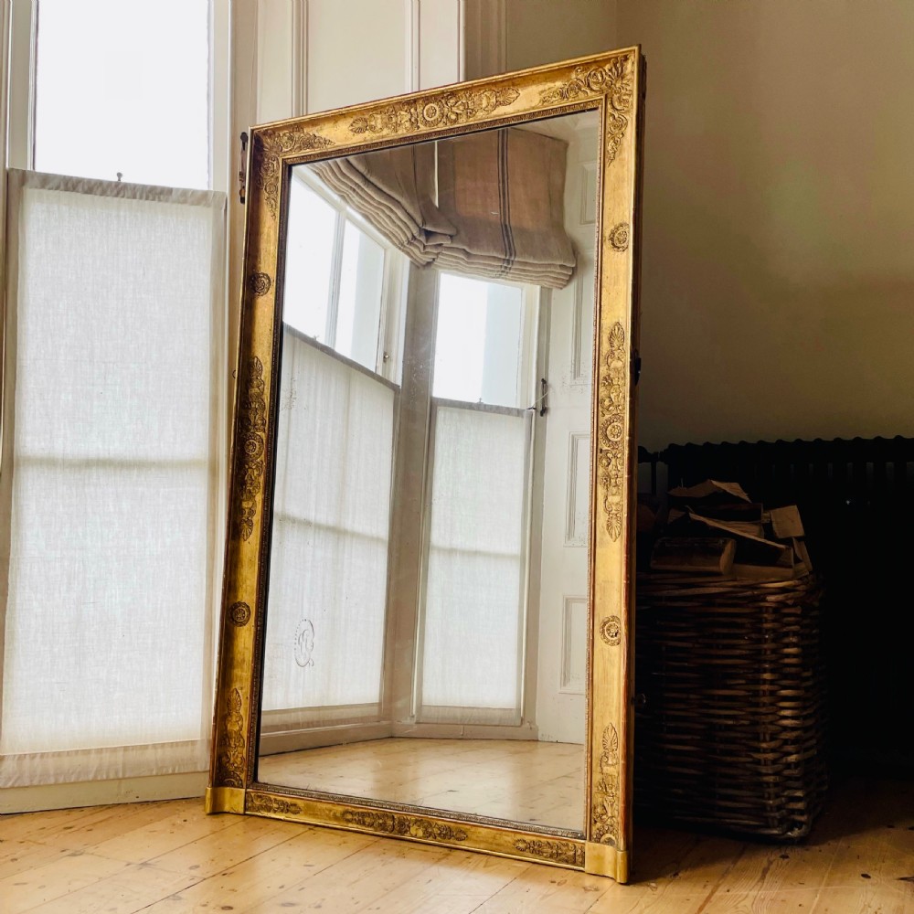 Large 19th century French gilt Empire mirror  View X