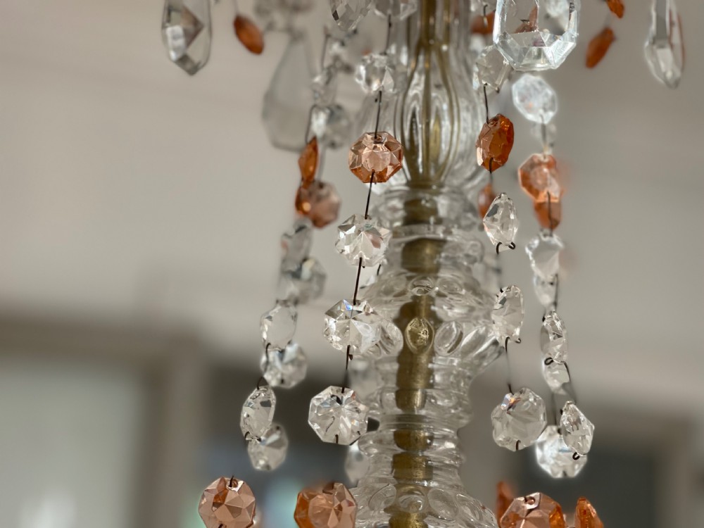 Antique French crystal chandelier c1890 View II