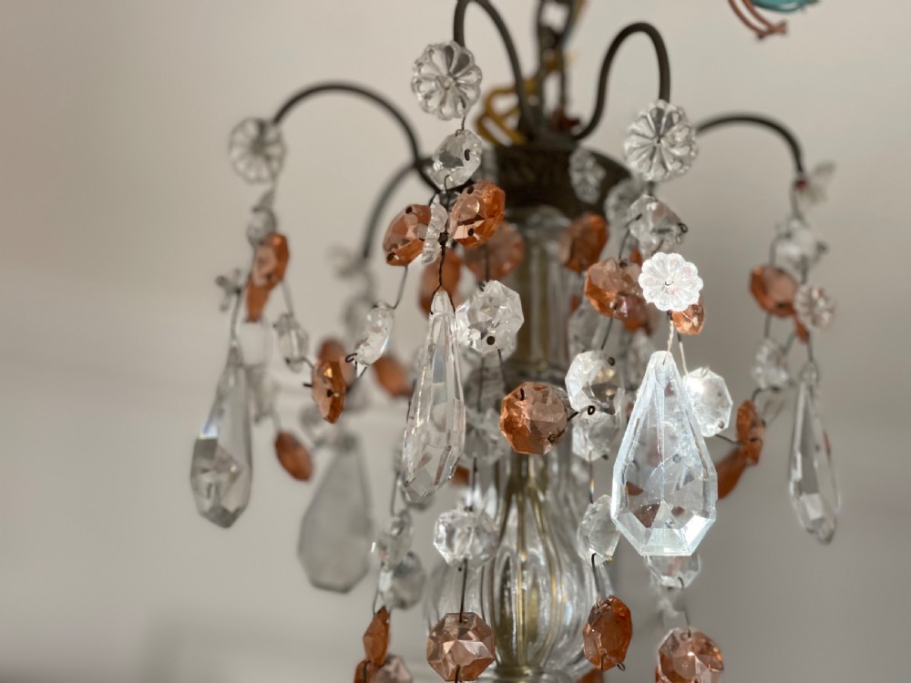 Antique French crystal chandelier c1890 View VI