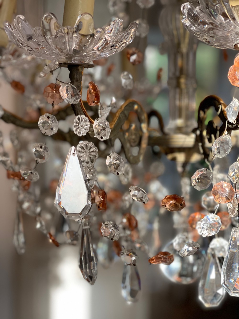 Antique French crystal chandelier c1890 View XII