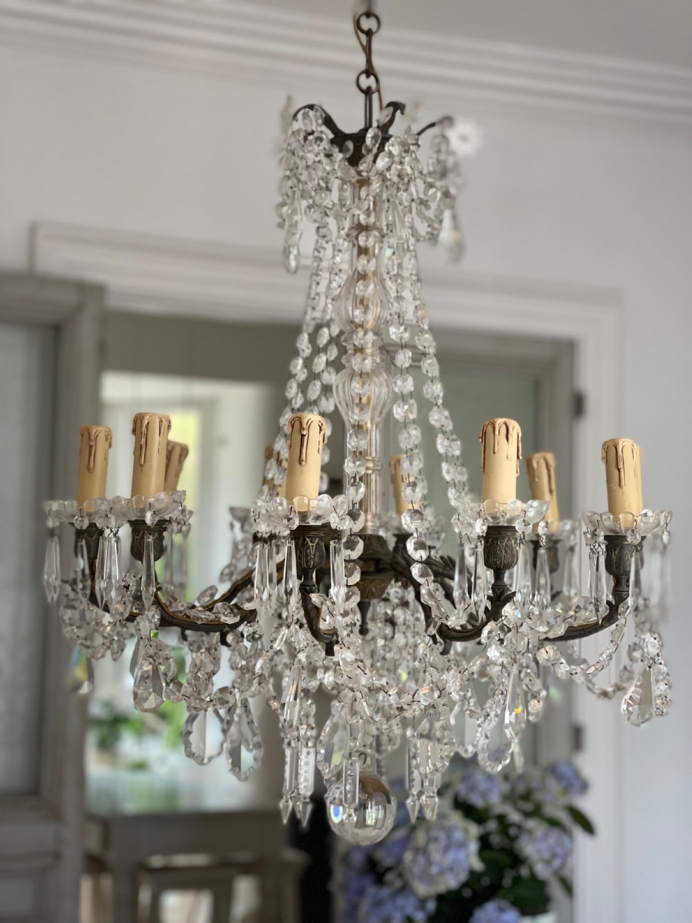 Large French crystal chandelier
